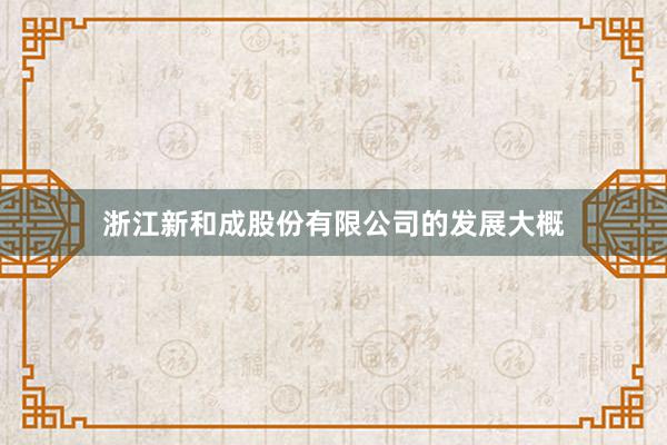 浙江新和成股份有限公司的发展大概