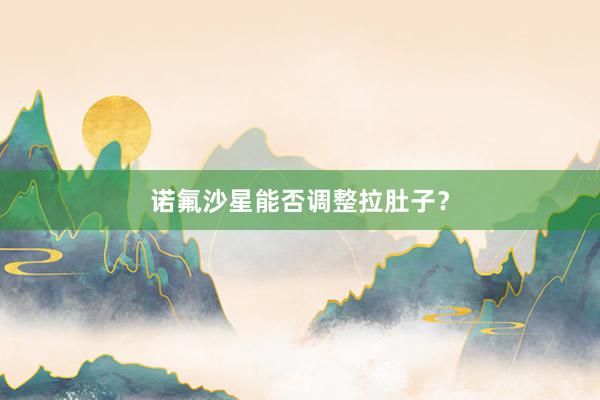 诺氟沙星能否调整拉肚子？